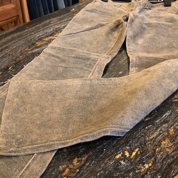 VINTAGE LEATHER LUCKY BRAND WIDE LEG FLARE PANTS - Picture 1 of 10